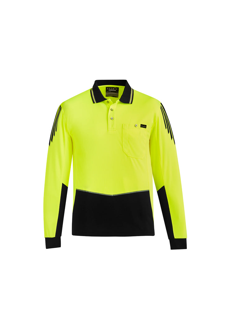 Syzmik Hi Vis Cotton Long Sleeve Polo