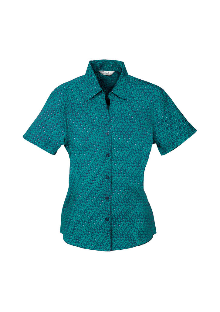 Biz Collection Ladies Printed Oasis Short Sleeve Shirt - S29422